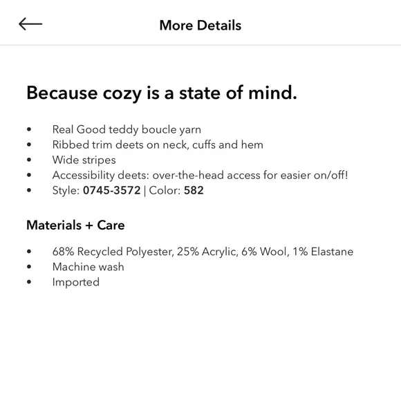 Aerie Teddy Boucle Sweater - Ocean Sky, Medium - Picture 6 of 6